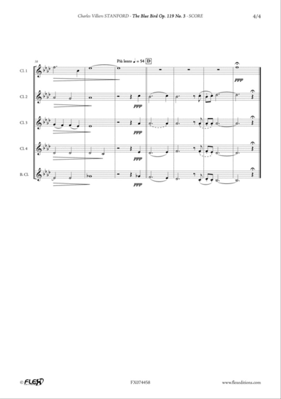 The Blue Bird Op. 119 No. 3 Clarinet Quintet scores gallery preview page 5