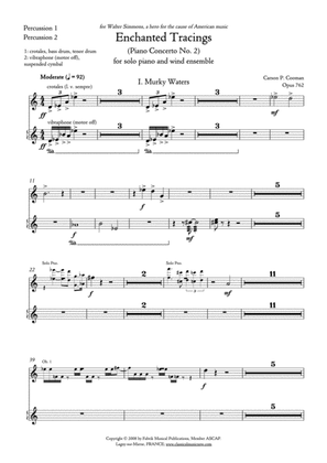Carson Cooman Enchanted Tracings (Piano Concerto No. 2) (2008) for solo piano and wind ensemble, per