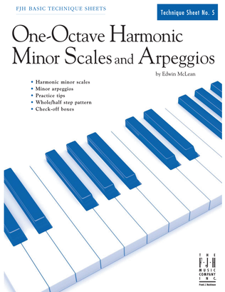 Book cover for One-Octave Harmonic Minor Scales and Arpeggios