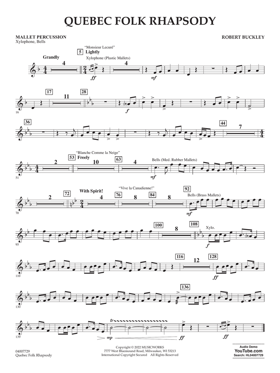Quebec Folk Rhapsody - Mallet Percussion