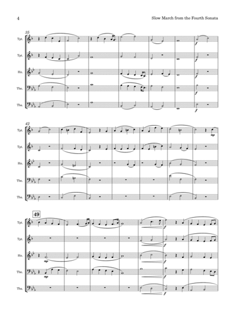 Slow March (from the Fourth Trio Sonata) [arr. for Brass Quintet] image number null