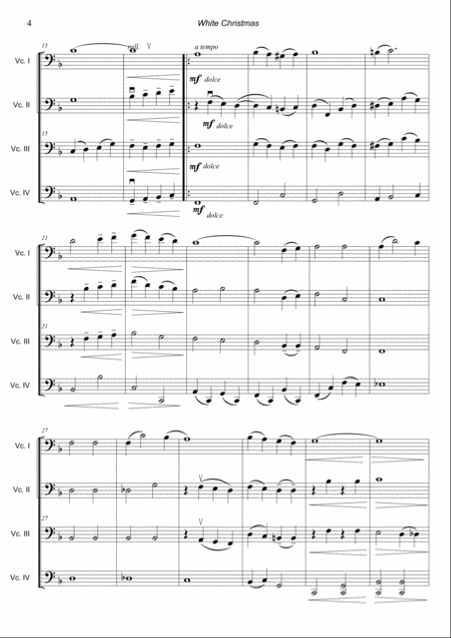 White Christmas String Quartet scores gallery preview page 4