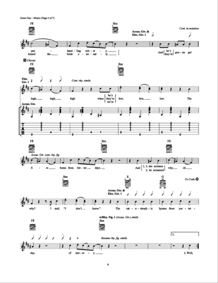 Misery Electric Guitar scores gallery preview page 4