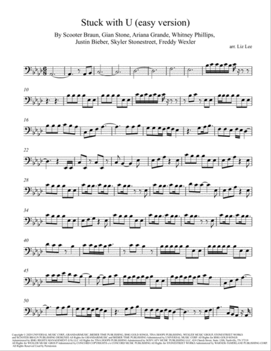 Stuck With U Cello Solo scores gallery preview page 2