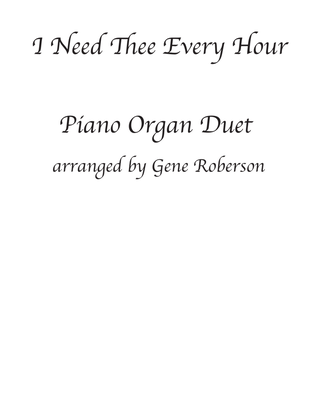I Need Thee Every Hour Piano Organ Duo