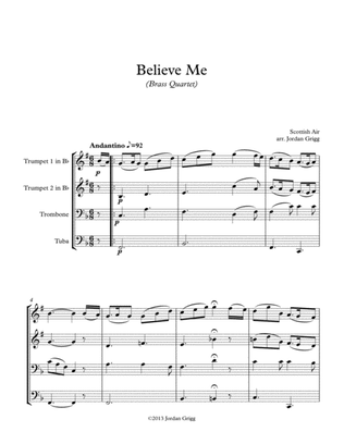Book cover for Believe Me (Brass Quartet)
