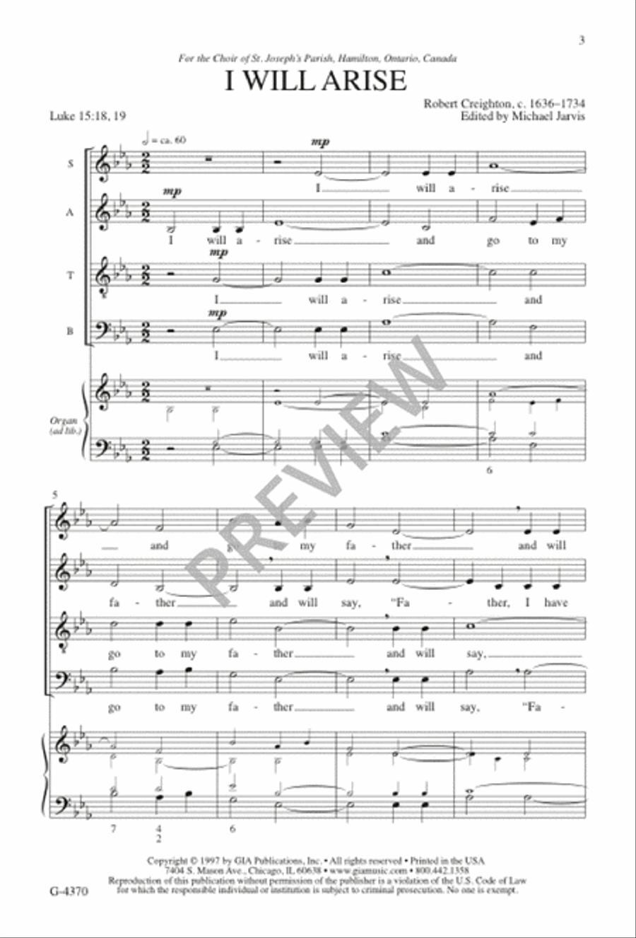 I Will Arise 4-Part scores gallery preview page 3