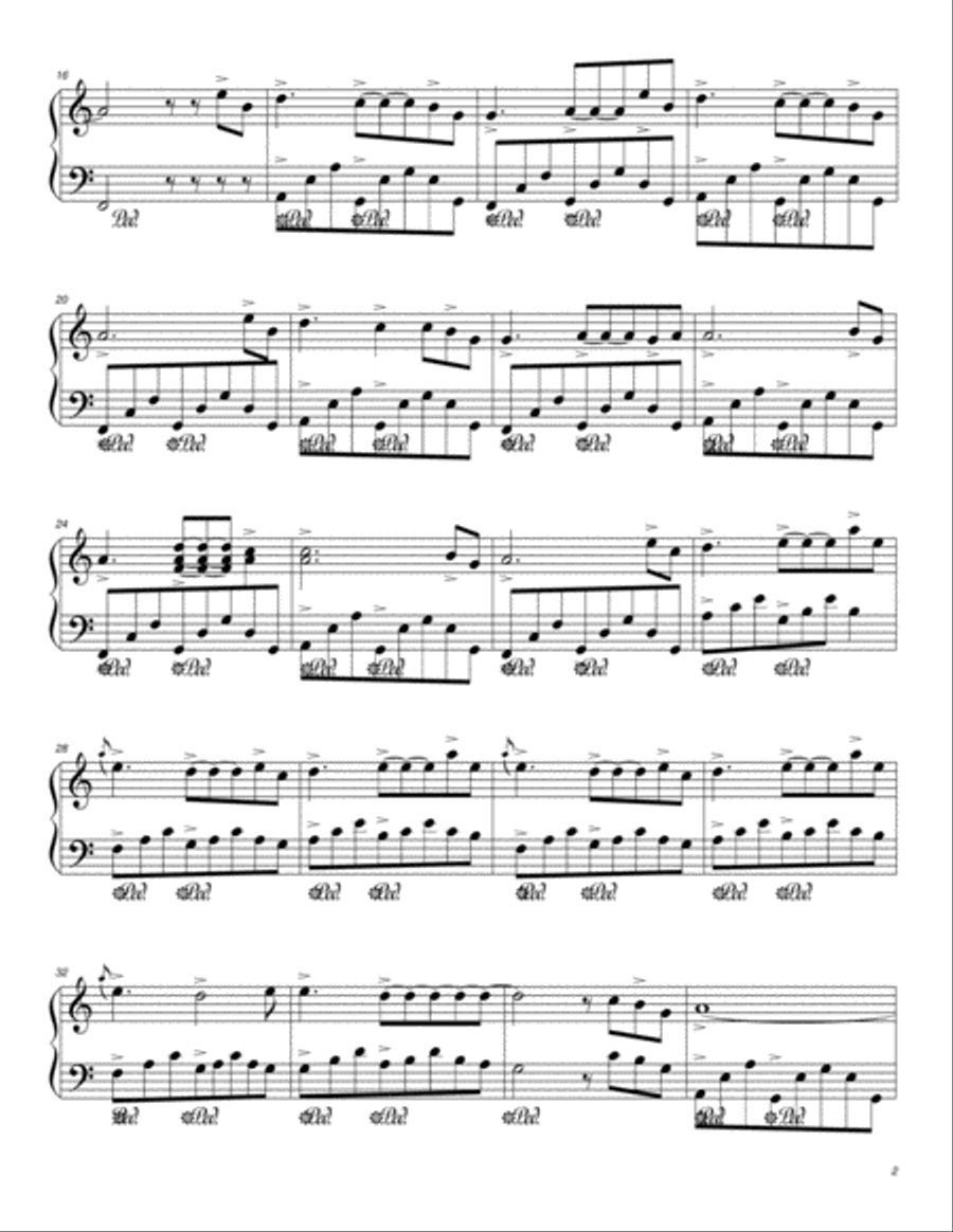 Rain Again Piano Solo scores gallery preview page 2