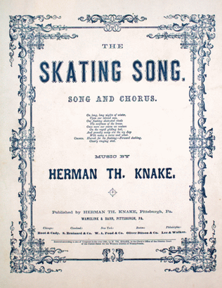 The Skating Song. Song and Chorus