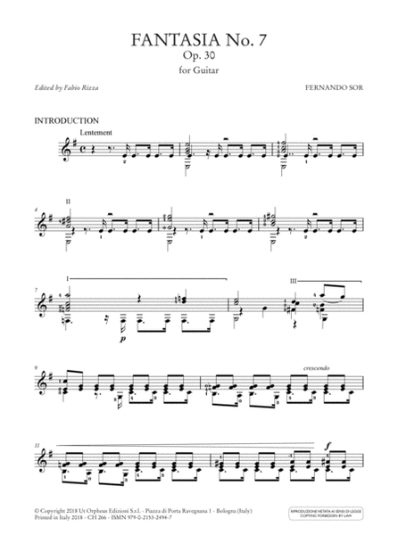 Fantasia No. 7 Op. 30 for Guitar