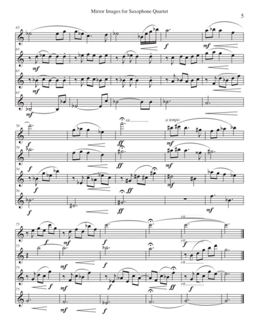 MIRROR IMAGES for Saxophone Quartet image number null