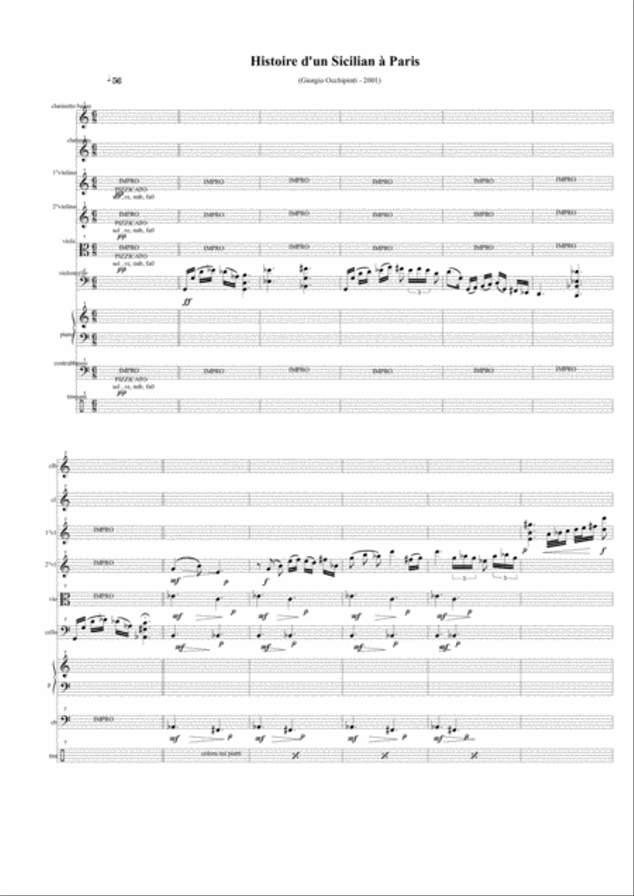Histoire d'un Sicilian a Pàris Chamber Orchestra scores gallery preview page 1