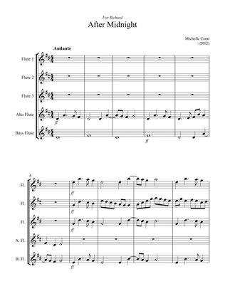 After Midnight for Flute Choir (3 flutes, Alto and Bass flutes with a Flute 4/Alto alternate part)