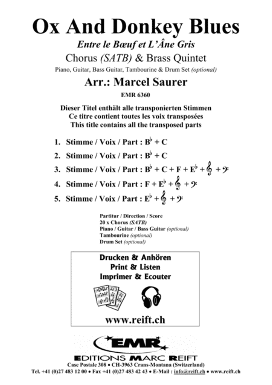 Ox And Donkey Blues 4-Part scores gallery preview page 2