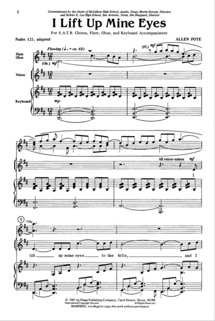 I Lift Up Mine Eyes I Lift Up Mine Eyes 4-Part scores gallery preview page 2