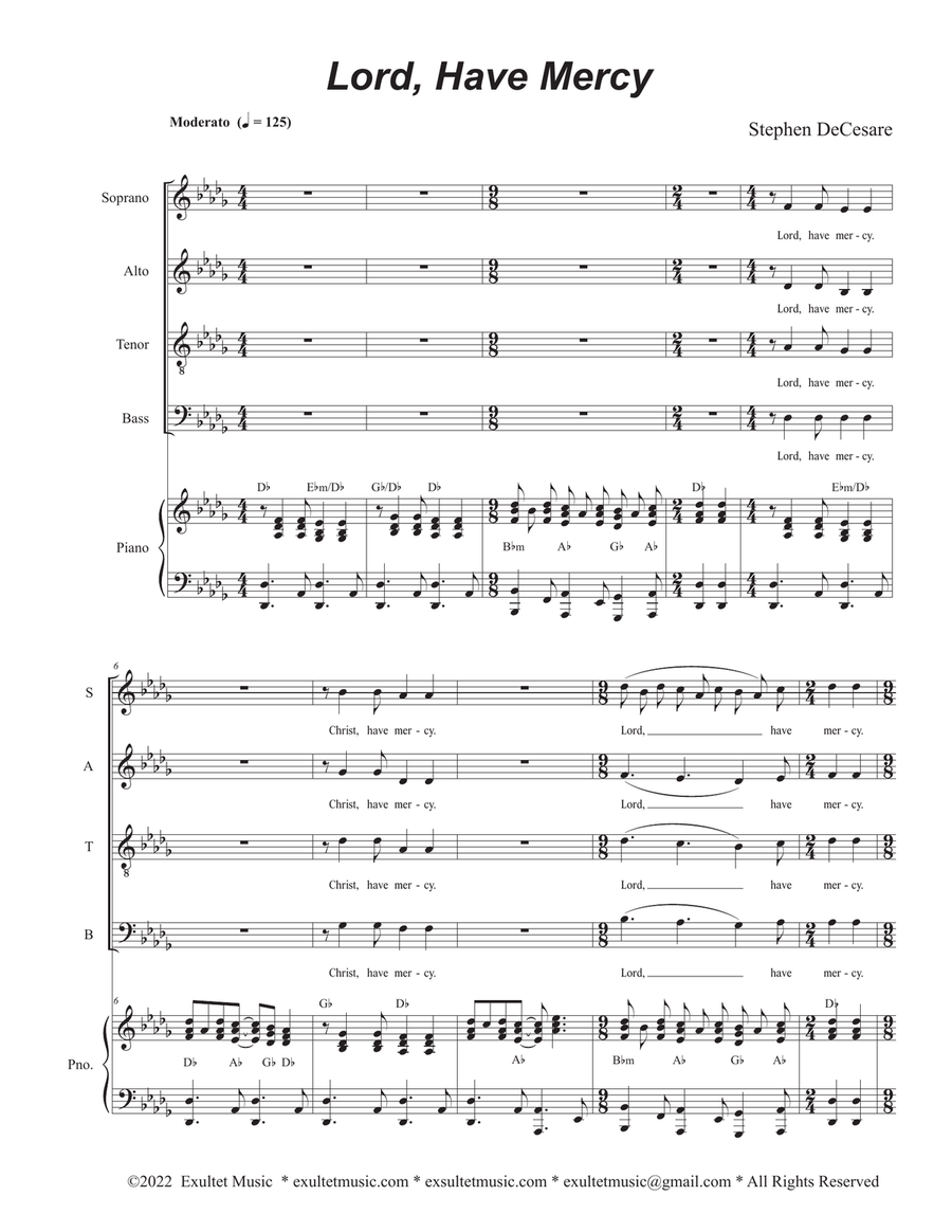 Lord, Have Mercy (Bass solo and SATB) (