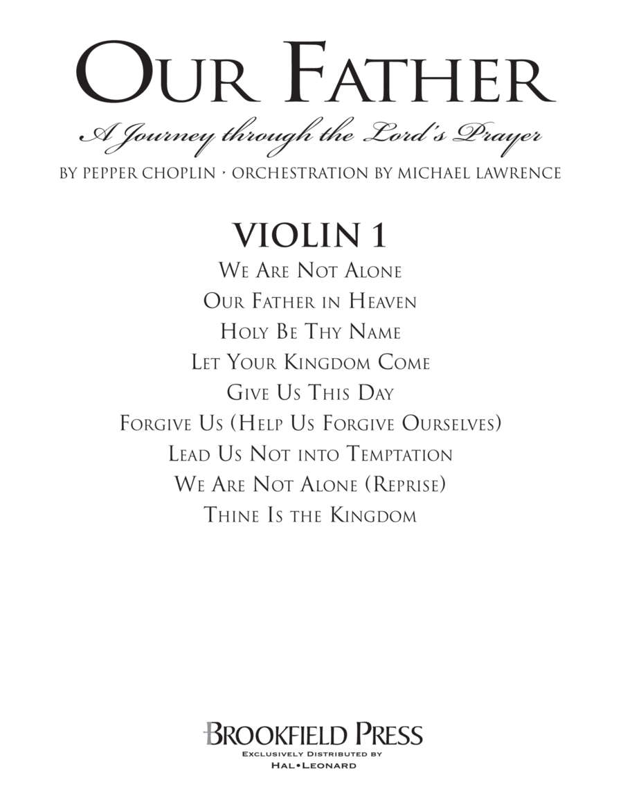 Our Father - A Journey Through The Lord's Prayer - Violin 1