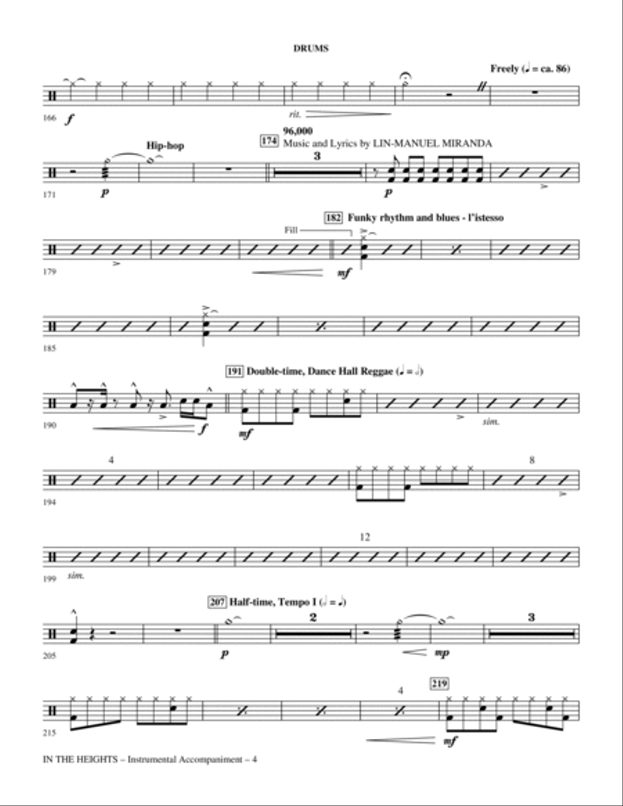 In The Heights (Choral Medley) (arr. Mac Huff) - Drums Choir scores gallery preview page 4