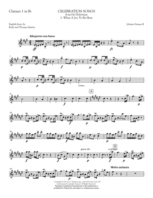 Celebration Songs (from Die Fledermaus) - Clarinet 1 in Bb