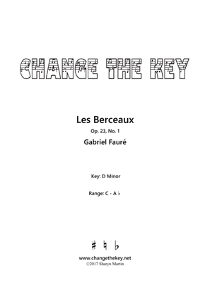 Book cover for Les Berceaux - D Minor