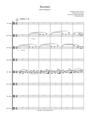 Recordare (from "Requiem") (F) (Viola Octet)
