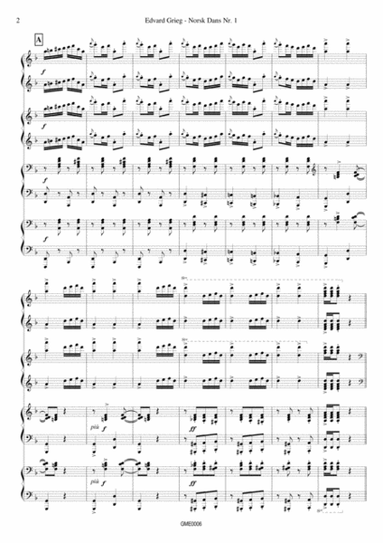 Grieg - Norwegian Dance no.1 - 4 pianos