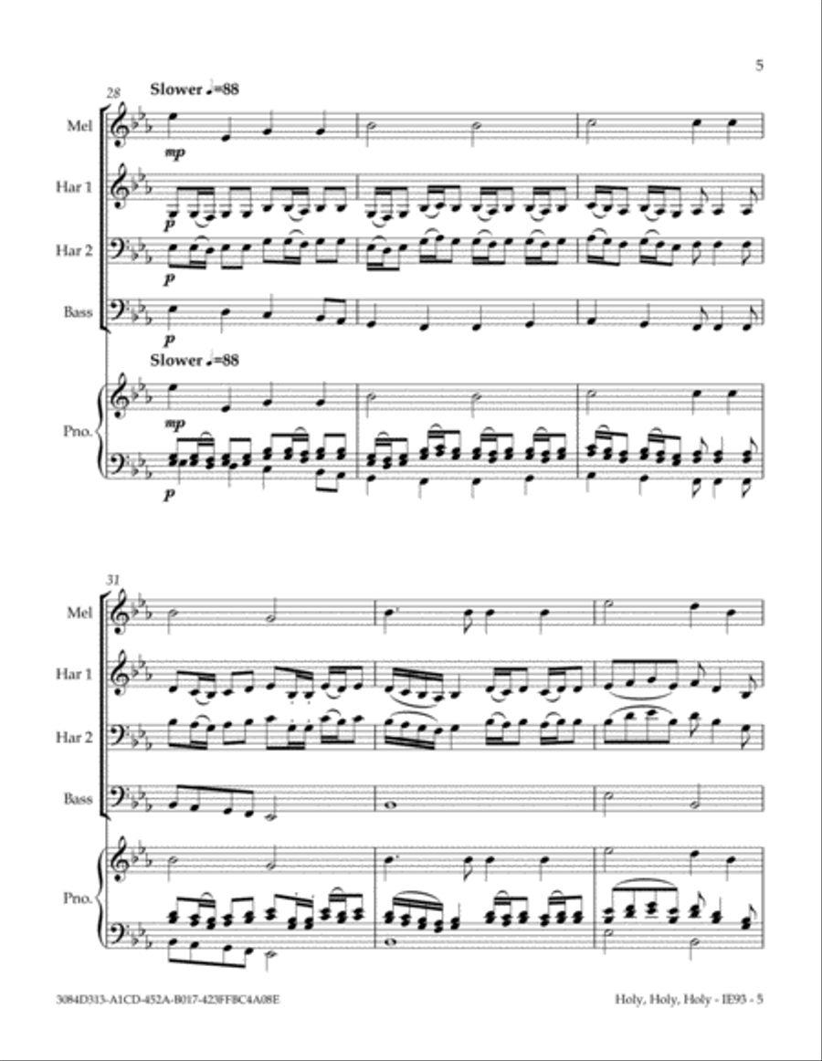 Holy, Holy, Holy (Any Size Church Orchestra Series) Small Ensemble scores gallery preview page 6