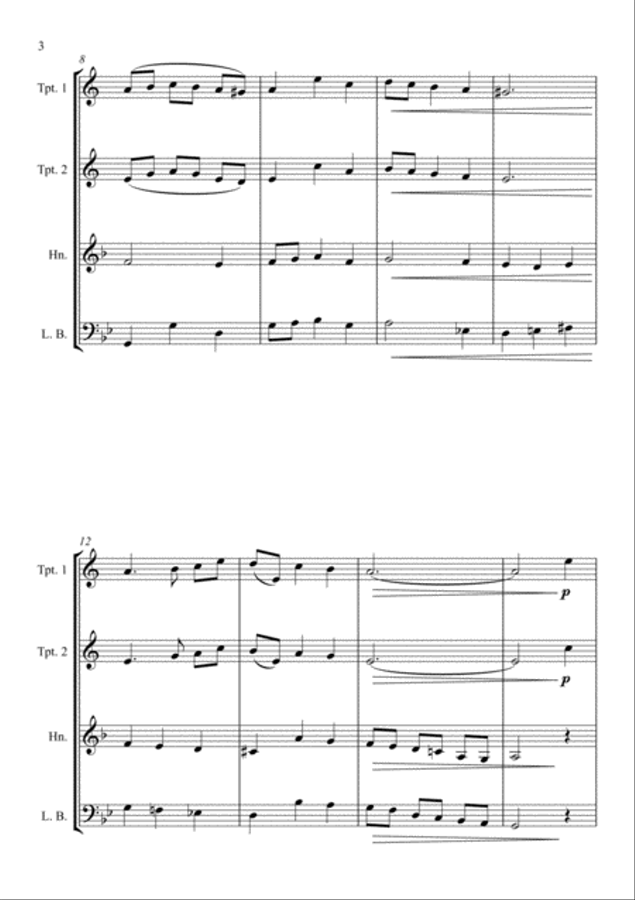 Coventry Carol - Jazz Carol for Brass Quartet Brass Quartet scores gallery preview page 4