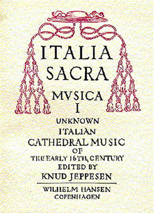 Italia Sacra Musica - Volume 1 (Vocal Score)