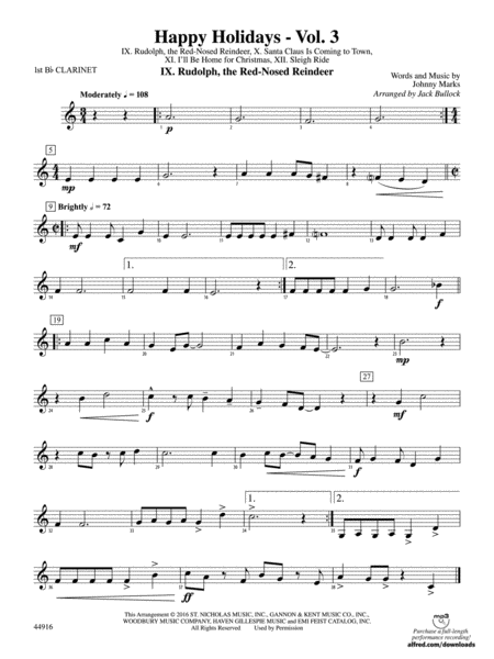 Happy Holidays---Vol. 3: 1st B-flat Clarinet