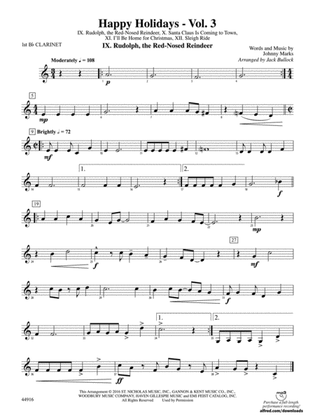 Happy Holidays---Vol. 3: 1st B-flat Clarinet