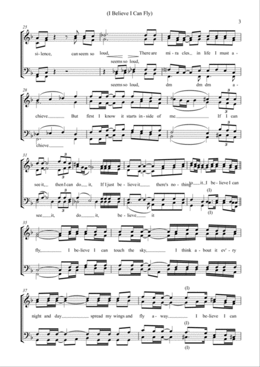 I Believe I Can Fly Choir scores gallery preview page 3