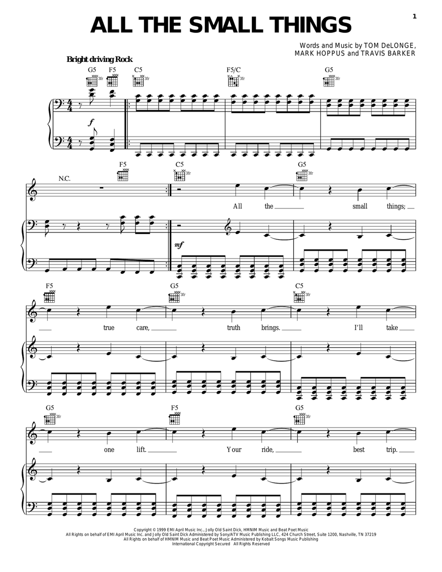 All The Small Things Acoustic Guitar scores gallery preview page 1