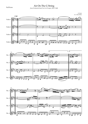 Air On The G String (J.S. Bach) for Violin Quartet