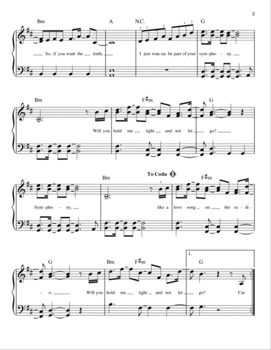 Symphony Easy Piano scores gallery preview page 3