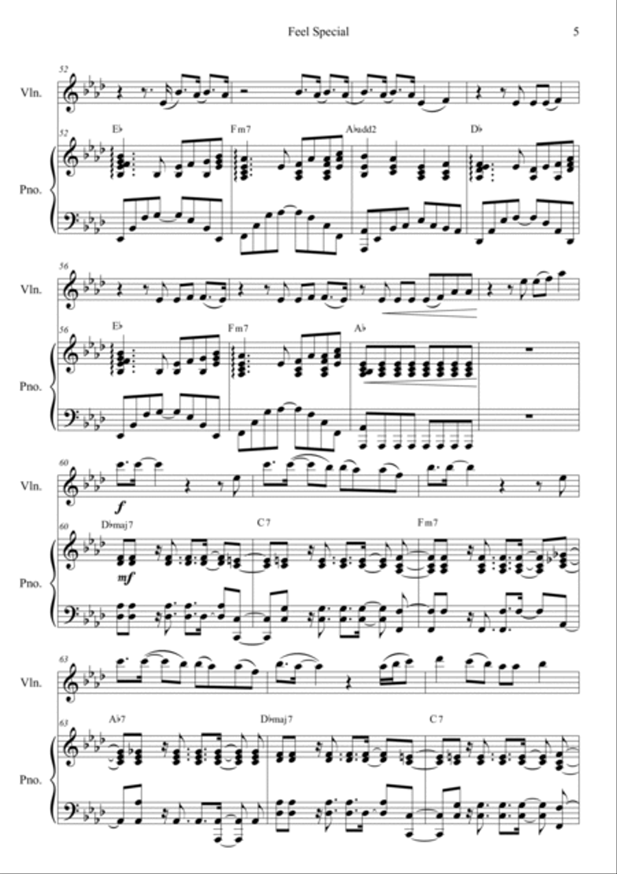 Feel Special Violin Solo scores gallery preview page 5