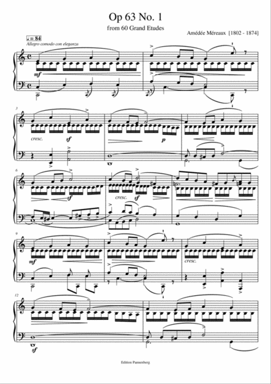 60 Grandes Études - Op. 63 No. 1 Piano Solo scores gallery preview page 1