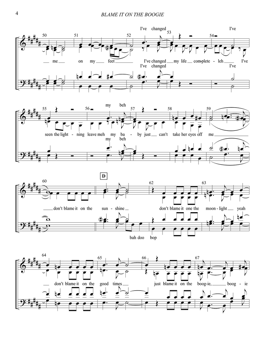 Blame It On The Boogie 4-Part scores gallery preview page 5