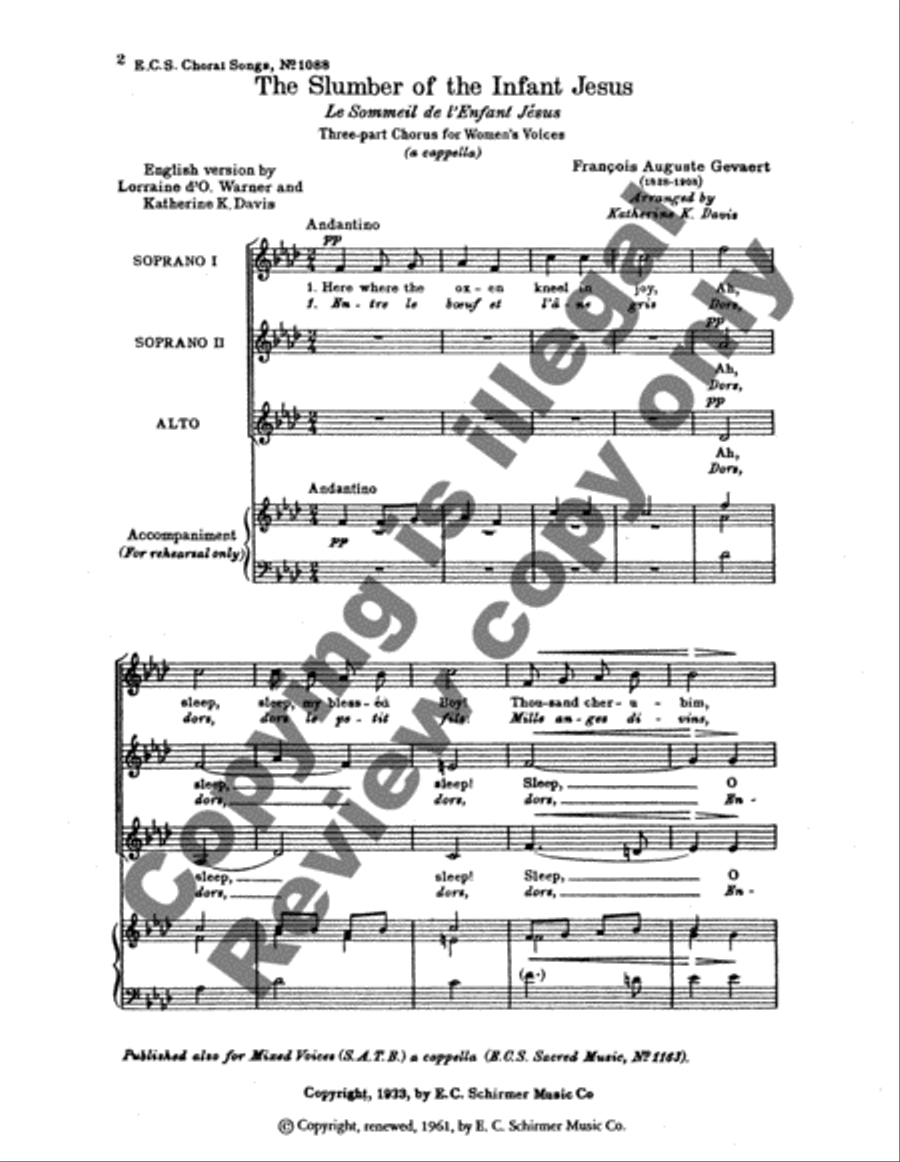 The Slumber of the Infant Jesus (Le Sommeil de l'Enfant Jesus) SSA scores gallery preview page 6