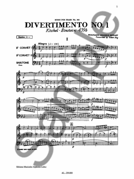 Divertimento No.1 (trio - Brass)