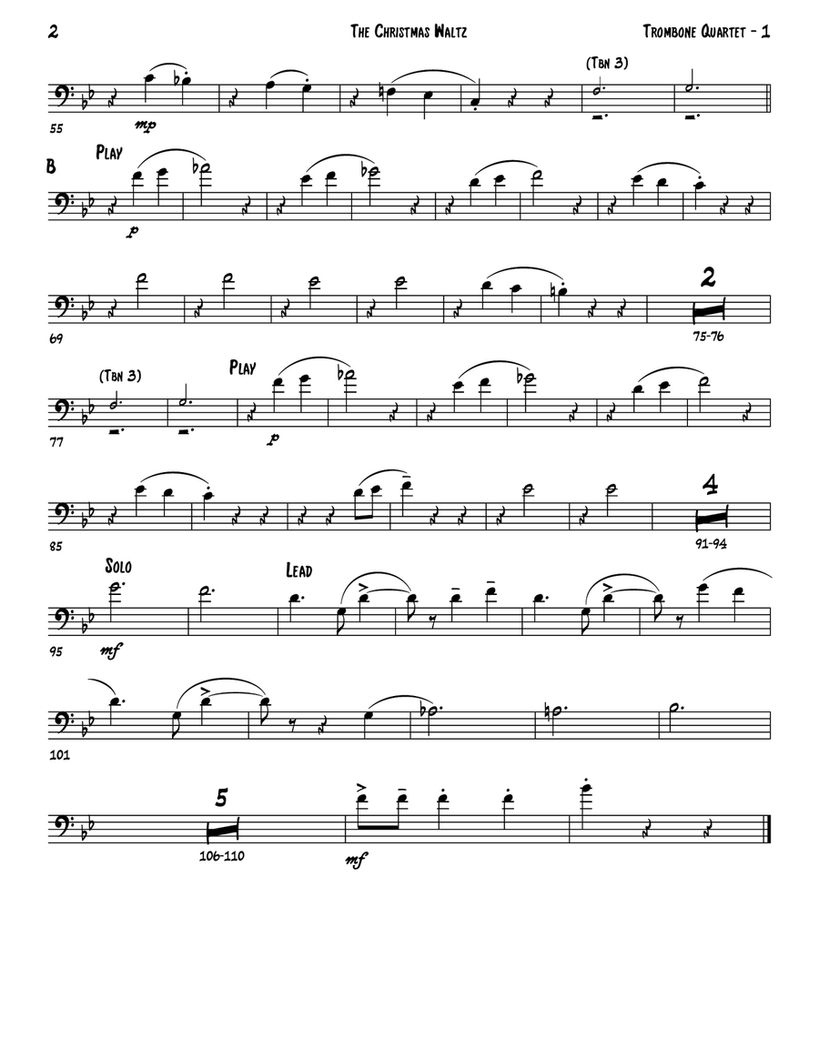 The Christmas Waltz Brass Quartet scores gallery preview page 5