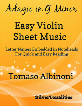 Adagio in G Minor Easy Violin Sheet Music