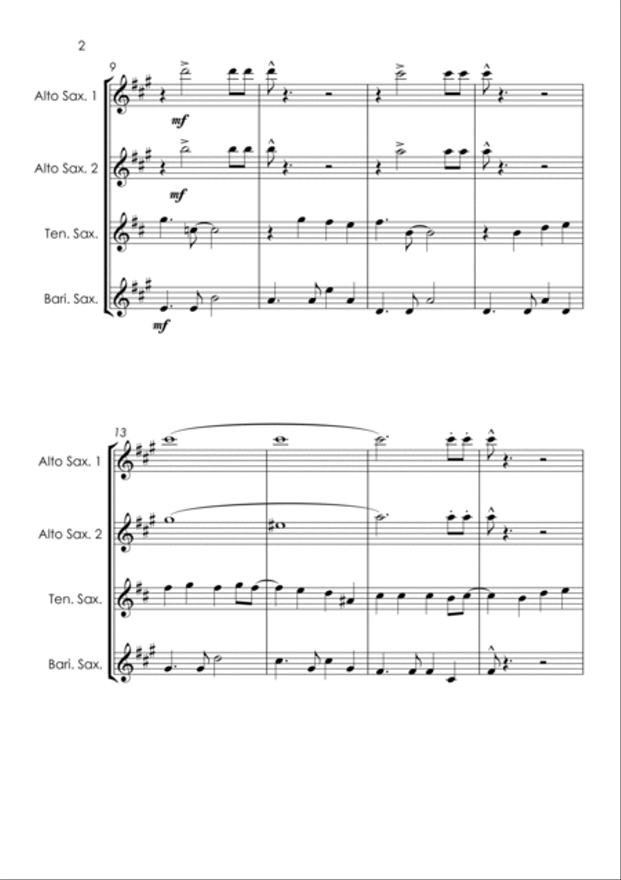 Copacabana (At The Copa) Copacabana (At The Copa) Saxophone Quartet scores gallery preview page 6