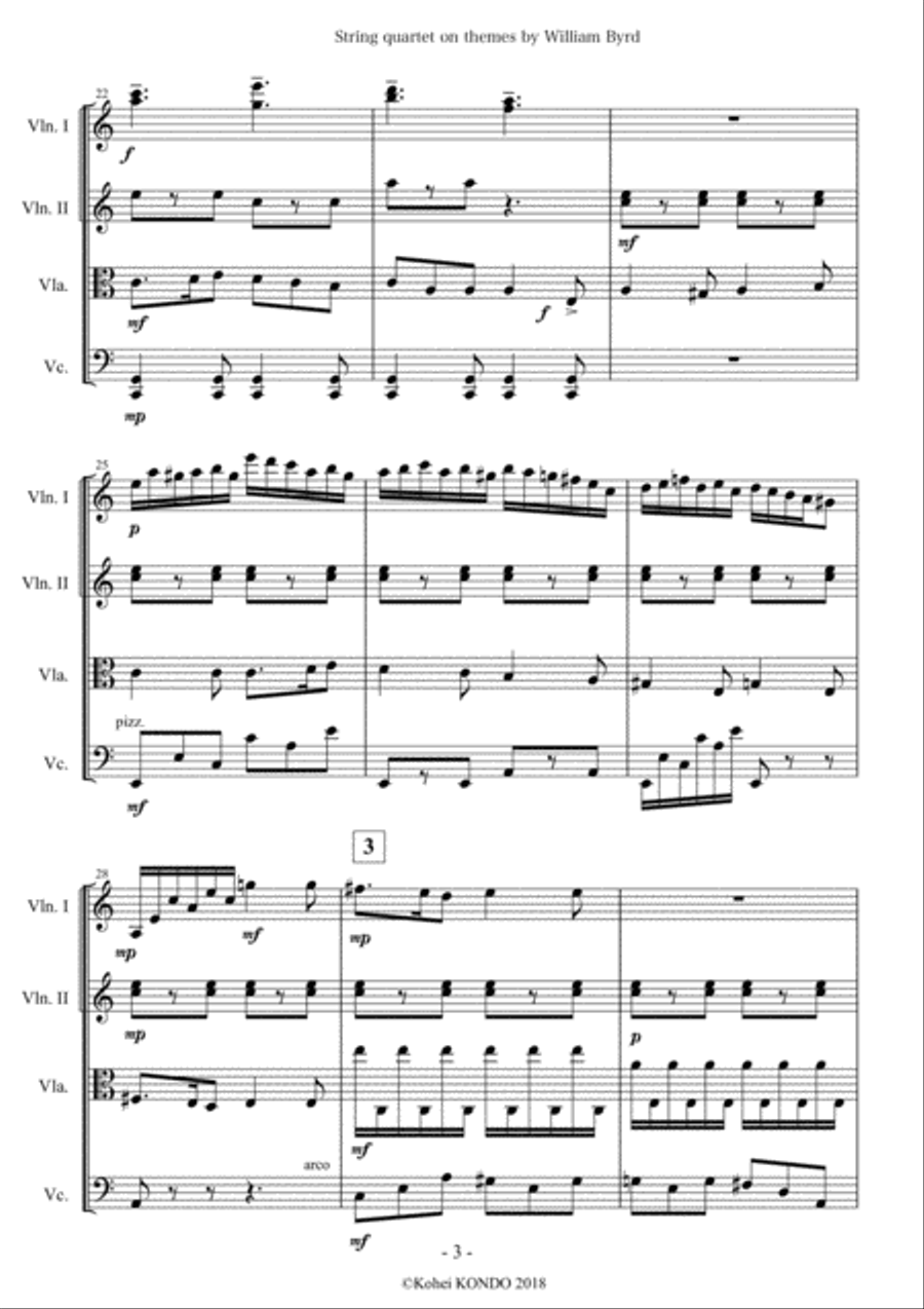 String quartet on themes by William Byrd Op.173 String Quartet scores gallery preview page 4