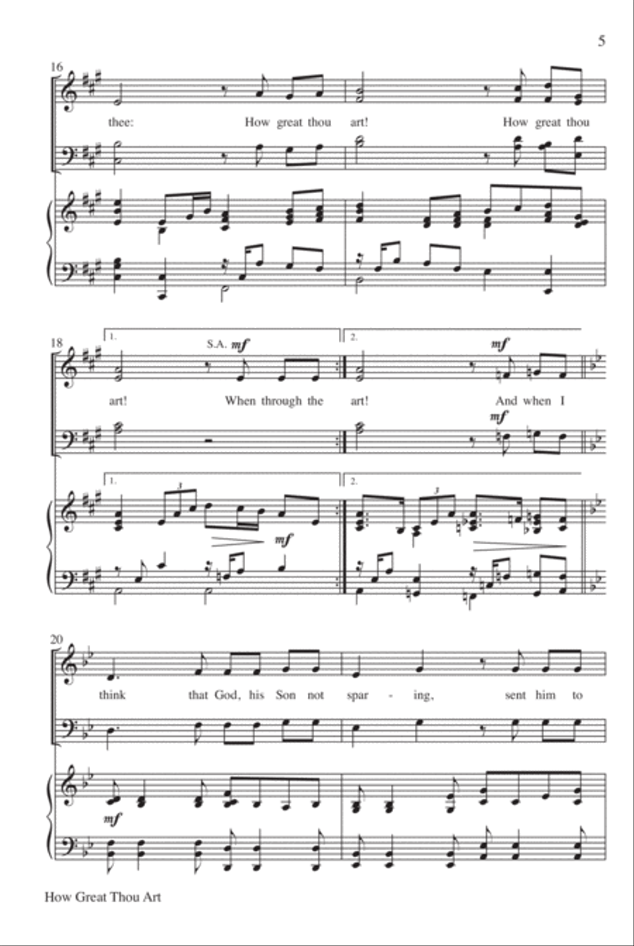 How Great Thou Art 4-Part scores gallery preview page 6
