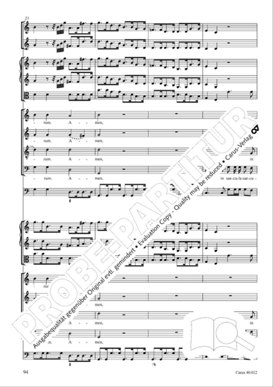 Beatus vir (How blest is he) Psalm 111 4-Part scores gallery preview page 95