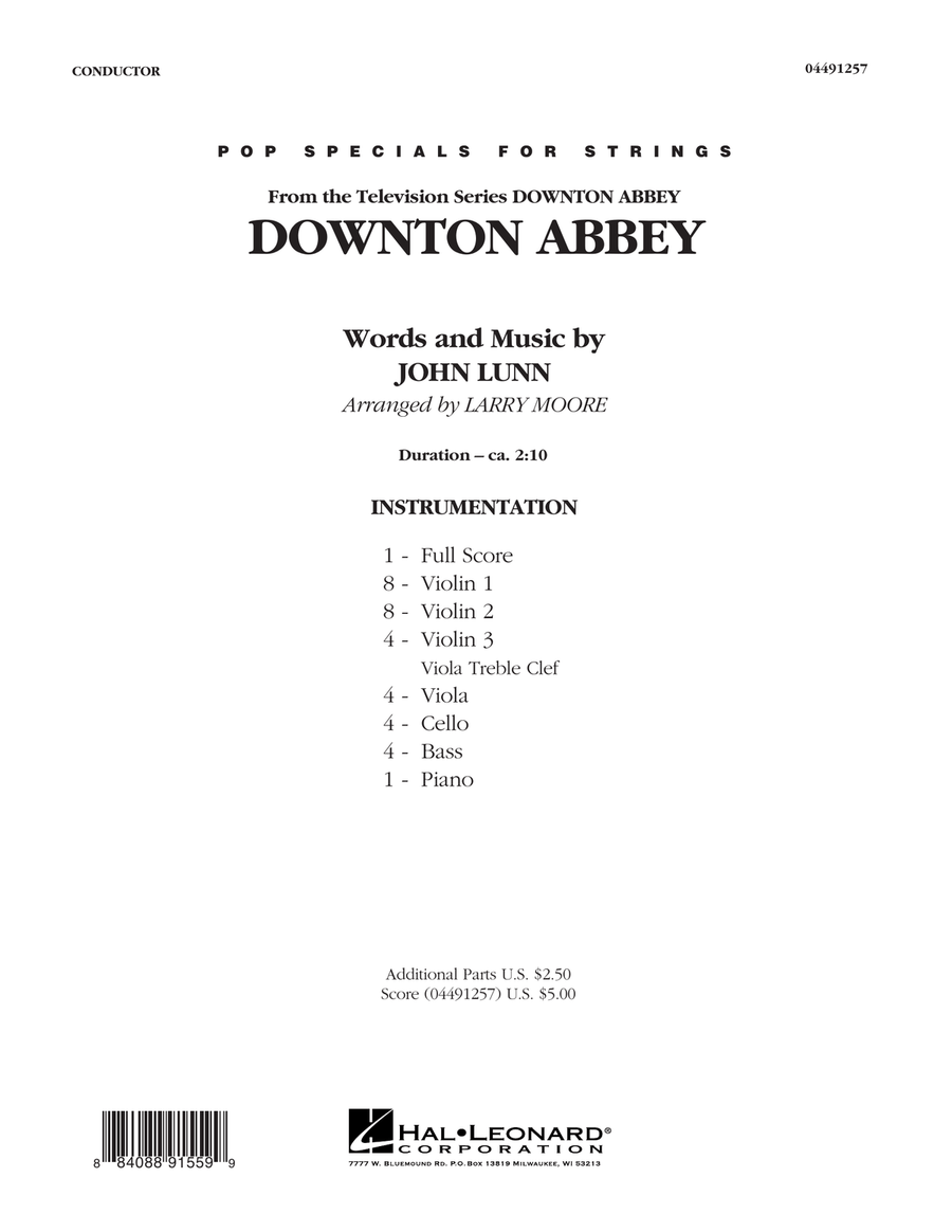 Downton Abbey - Conductor Score (Full Score) Orchestra scores gallery preview page 1