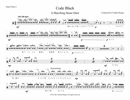 Code Black - Marching Snare Duet image number null