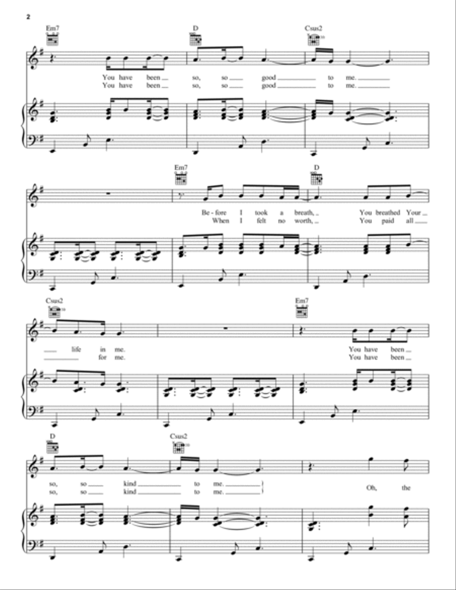 Reckless Love Piano, Vocal, Guitar scores gallery preview page 2