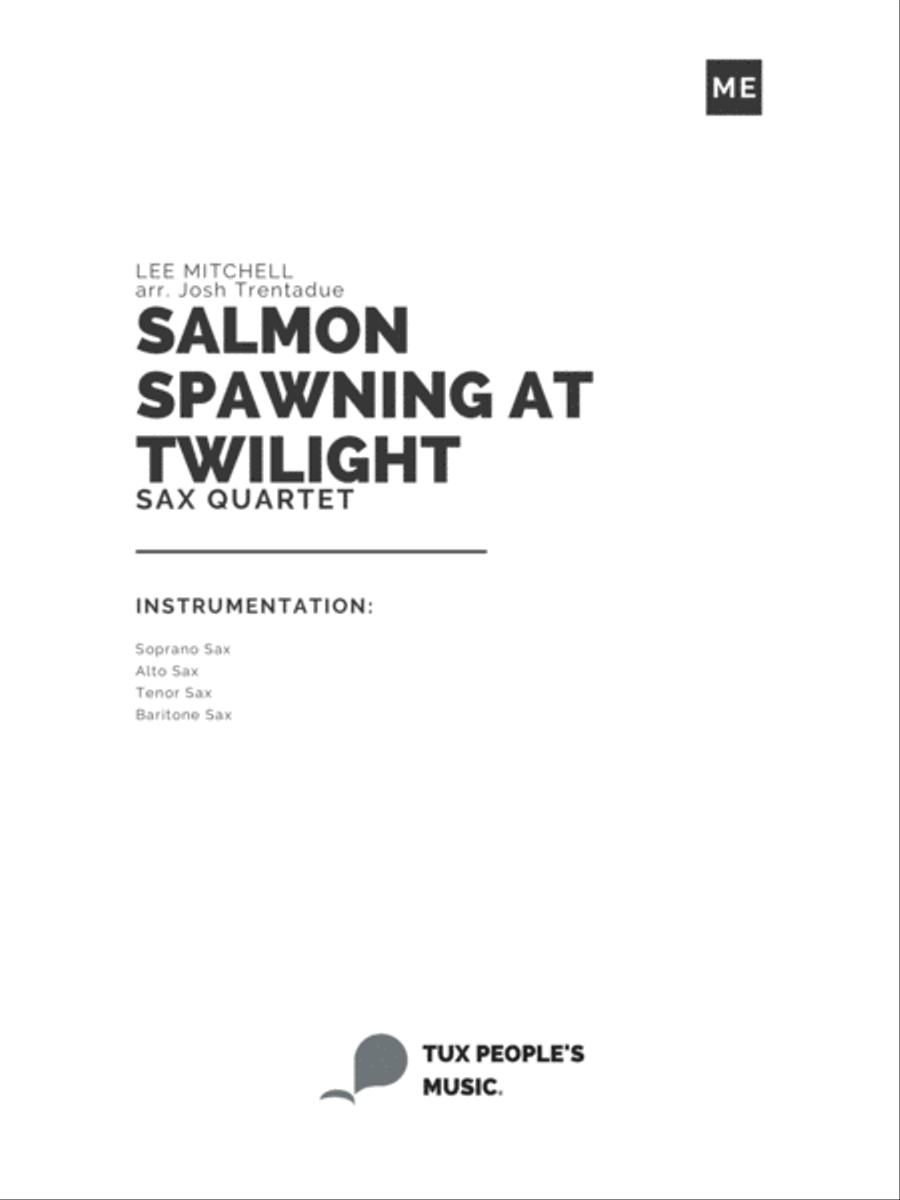 Salmon Spawning at Twilight Saxophone Quartet scores gallery preview page 2